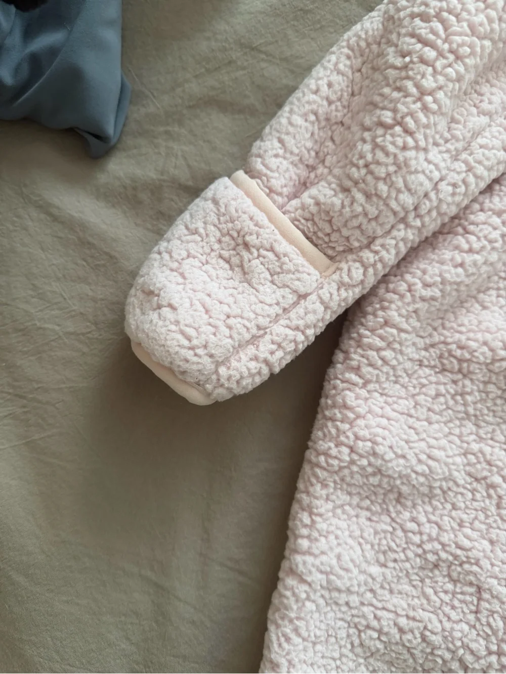 The North Face Light Pink Sherpa Hooded Infant One-Piece